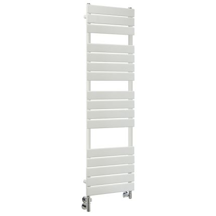Milano Lustro Dual Fuel - Designer White Flat Panel Heated Towel Rail - 1500mm x 450mm