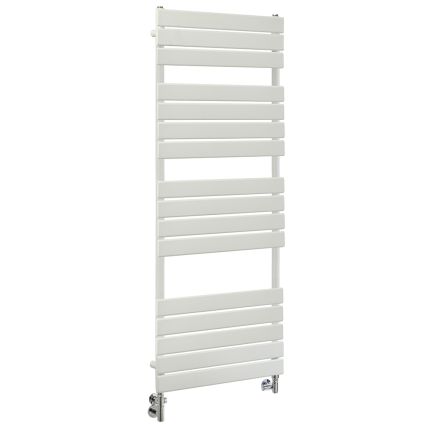 Milano Lustro Dual Fuel - Designer White Flat Panel Heated Towel Rail - 1500mm x 600mm