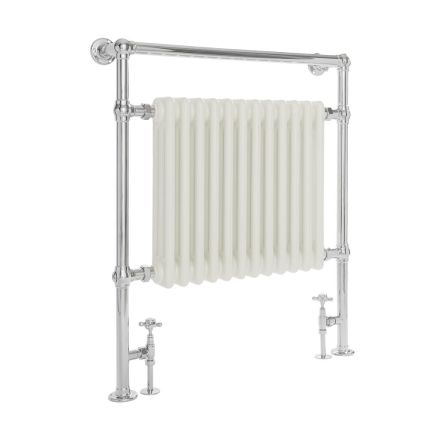 Milano Elizabeth - White and Chrome Traditional Heated Towel Rail - 930mm x 790mm