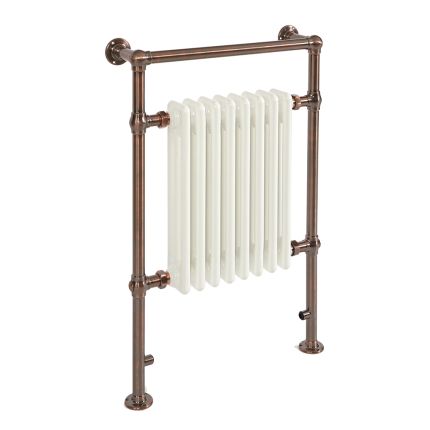 Milano Elizabeth - Brushed Bronze Traditional Heated Towel Rail - 930mm x 620mm