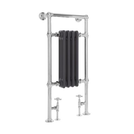 Milano Elizabeth - Anthracite and Chrome Traditional Heated Towel Rail - 930mm x 452mm