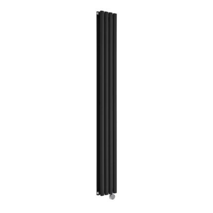 Milano x ECOSO Aruba Slim - Electric Black Vertical Designer Radiator - 1780mm x 236mm (Double Panel) - with Wi-FI Thermostatic Heating Element