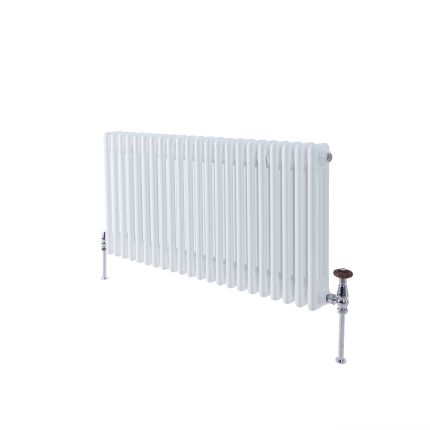 Milano Windsor - Horizontal Triple Column White Traditional Radiator - 500mm x 1010mm