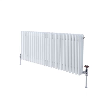 Milano Windsor - Horizontal Triple Column White Traditional Radiator - 500mm x 1190mm