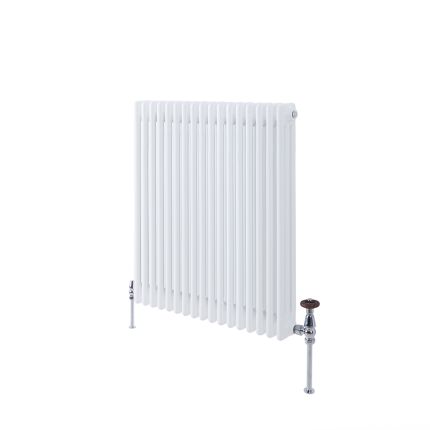 Milano Windsor - Horizontal Triple Column White Traditional Radiator - 750mm x 785mm