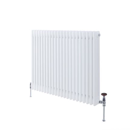 Milano Windsor - Horizontal Triple Column White Traditional Radiator - 750mm x 1010mm