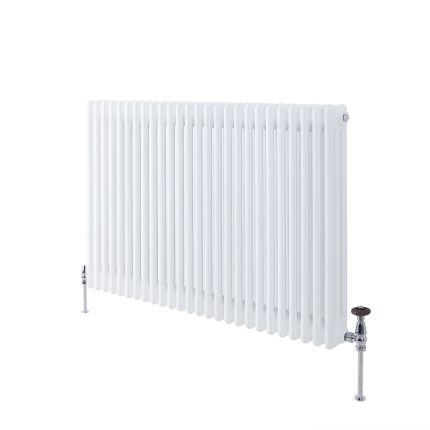 Milano Windsor - Horizontal Triple Column White Traditional Radiator - 750mm x 1190mm