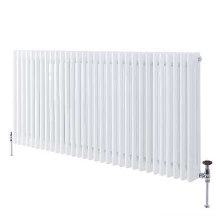 Milano Windsor - Horizontal Triple Column White Traditional Radiator - 750mm x 1415mm