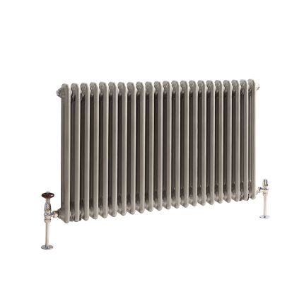 Milano Windsor - Metallic Silver Horizontal Traditional Column Radiator - Double Column - Choice Of Width
