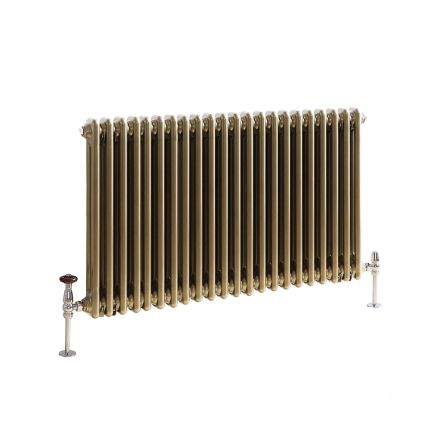 Milano Windsor - Natural Brass Horizontal Traditional Column Radiator - Double Column - Choice Of Size