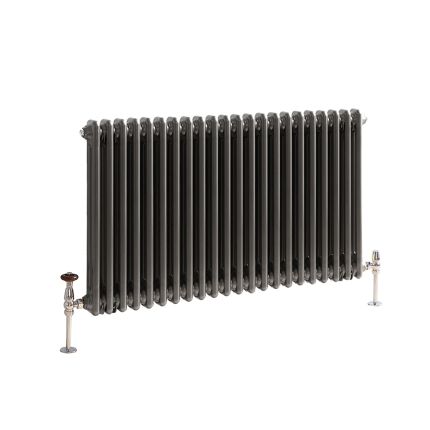 Milano Windsor - Pewter Horizontal Traditional Column Radiator - Double Column - Choice Of Size