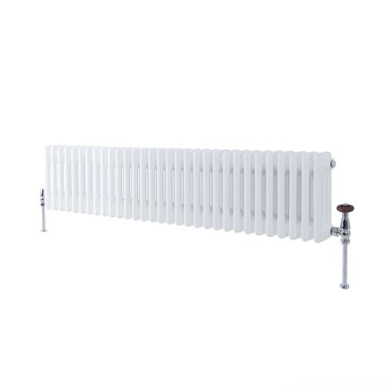 Milano Windsor - Horizontal Triple Column White Traditional Radiator - 300mm x 1415mm