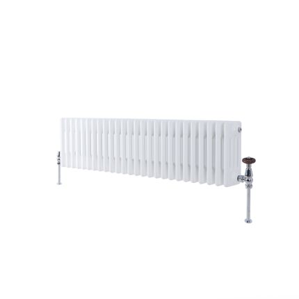 Milano Windsor - White Traditional Horizontal Four Column Radiator - 300mm x 1190mm