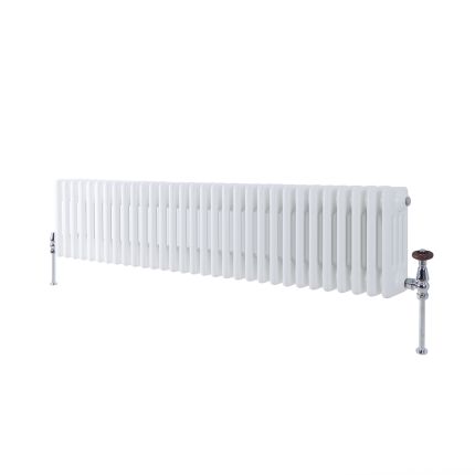Milano Windsor - White Traditional Horizontal Four Column Radiator - 300mm x 1415mm
