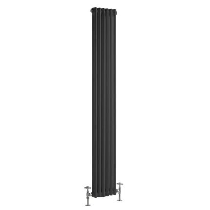 Milano Windsor - Anthracite 1800mm Traditional Vertical Double Column Radiator - Choice of Size