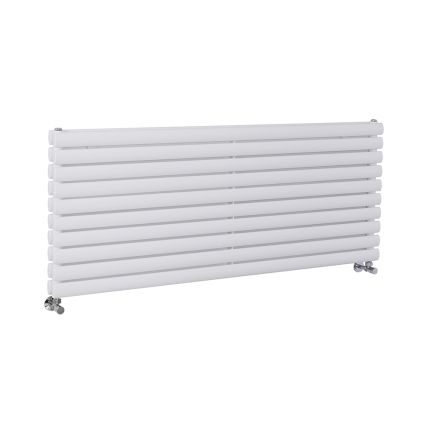 Milano Aruba - White Horizontal Designer Radiator 590mm x 1400mm (Double Panel)