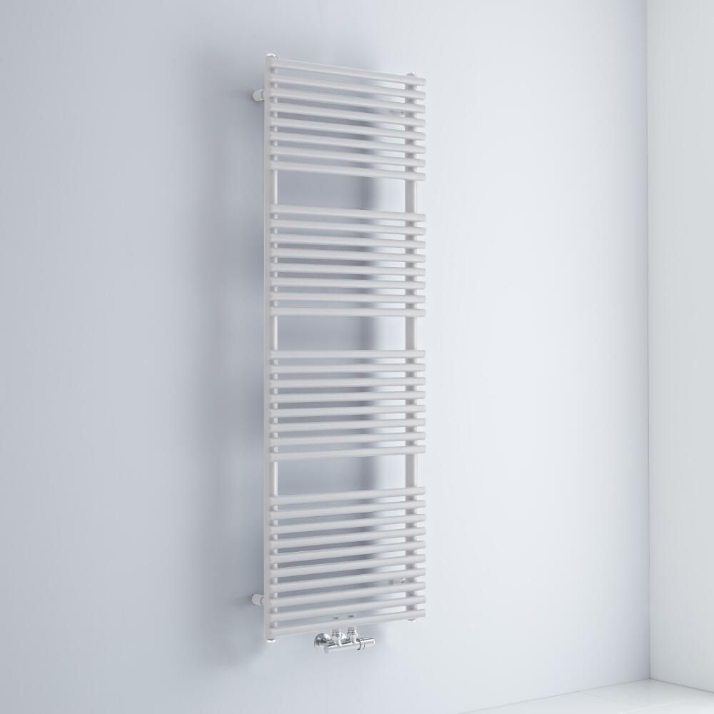 Milano Via - White Bar on Bar Central Connection Heated Towel Rail 1520mm x 500mm