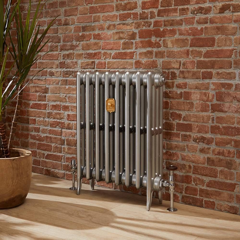 Milano Alice - Classic Cast Iron Column Radiator - 660mm Tall - Silver - Multiple Sizes Available