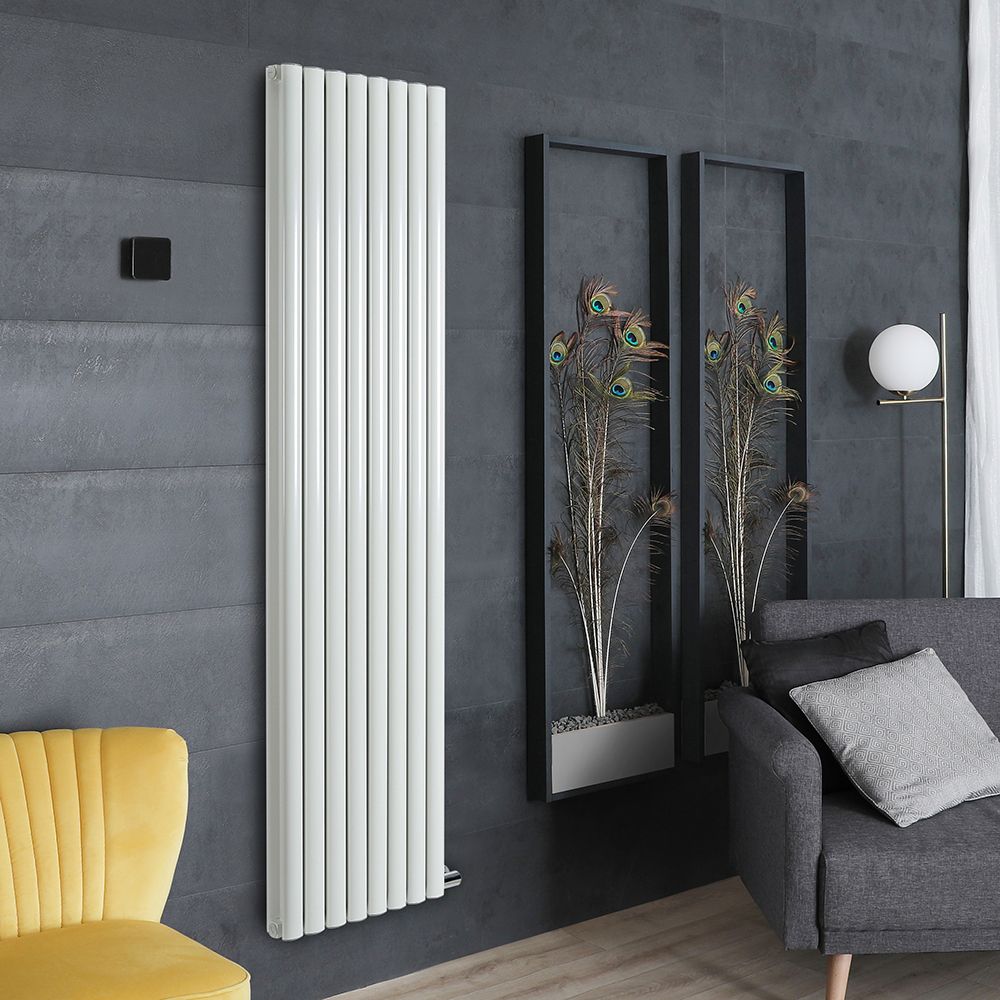 Milano Aruba Ardus - White Dry Heat Vertical Electric Designer Radiator - 1784mm x 472mm (Double Panel) - Choice of Wi-Fi Thermostat