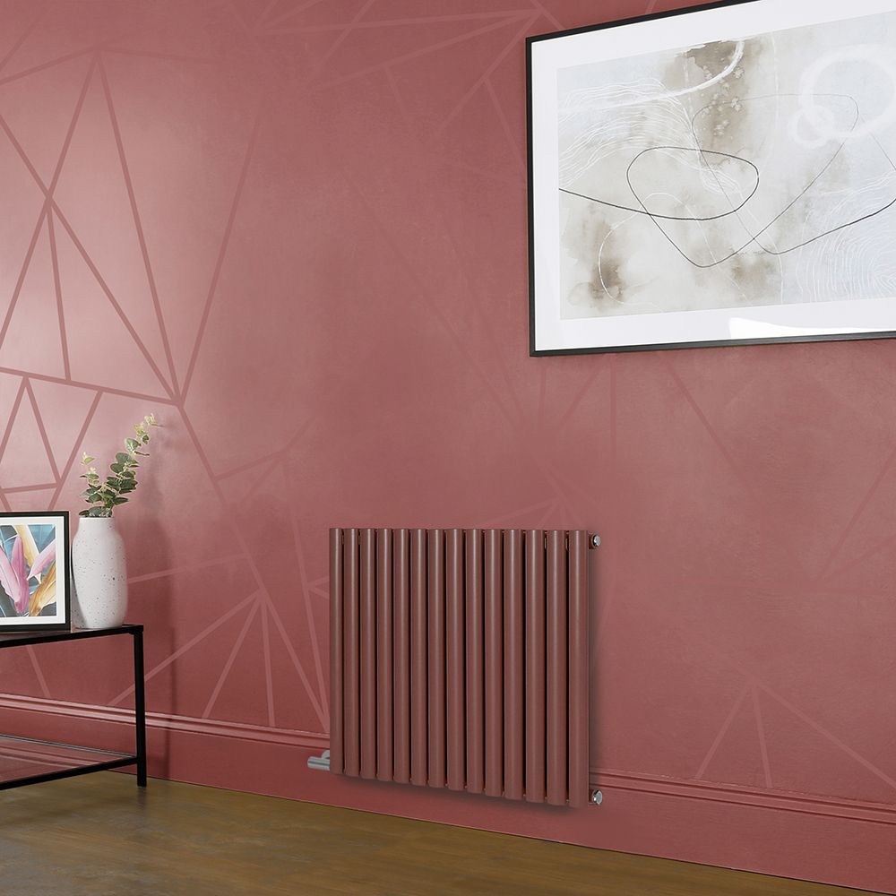 Milano Aruba Electric - Booth Red Horizontal Designer Radiator - 635mm Tall - Choice of Size, Thermostat and Cable Cover