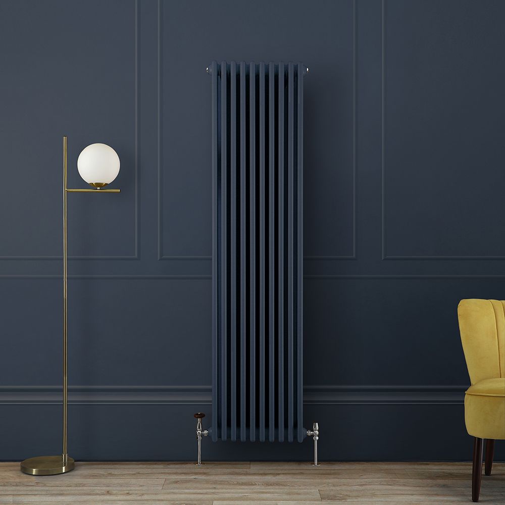 Milano Windsor - Regal Blue 1800mm Vertical Traditional Column Radiator - Triple Column - Choice Of Width