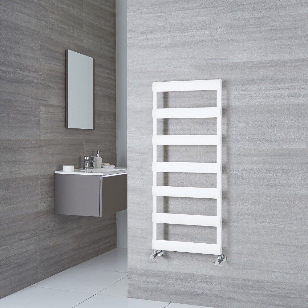 Milano Passo - White Aluminium Designer Towel Rail 1190mm x 500mm