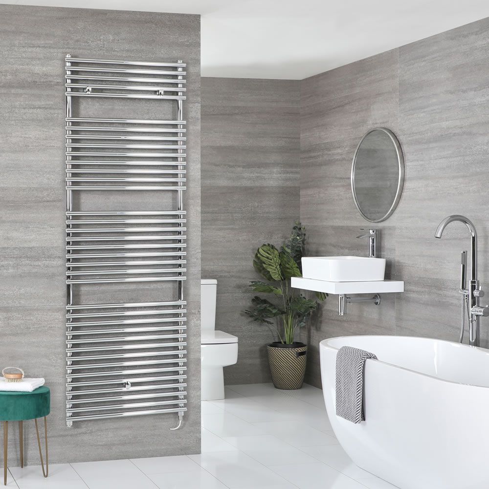 Milano Arno Electric - Chrome Bar on Bar Heated Towel Rail - Various Sizes and Choice of Element
