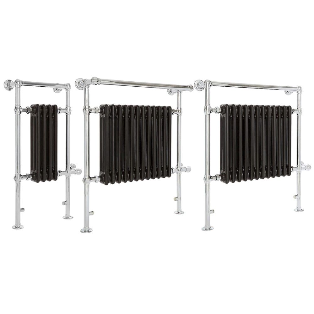 Milano Elizabeth - Black and Chrome Traditional Electric Heated Towel Rail - Choice of Size
