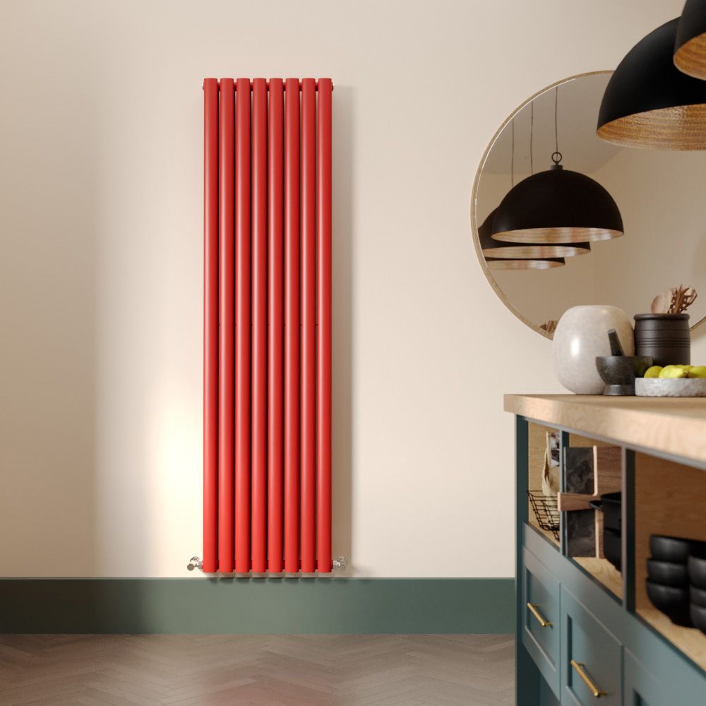 Milano Aruba - Siamese Red Vertical Double Panel Designer Radiator - Choice of Size