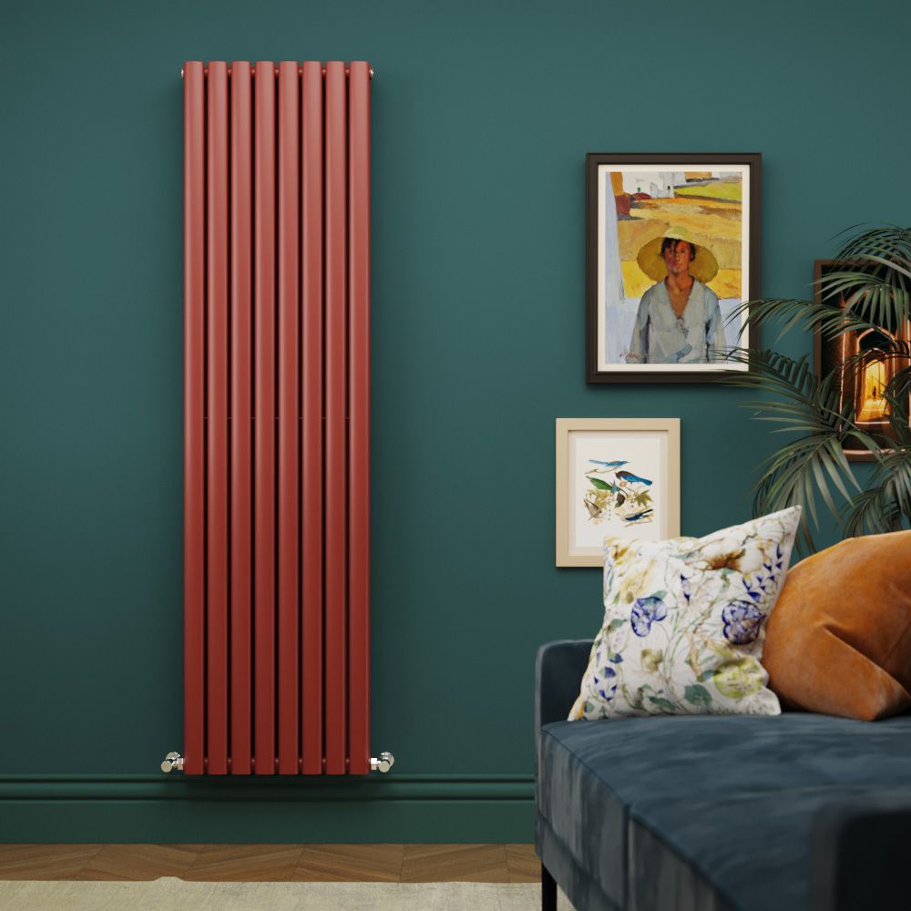 Milano Aruba - Booth Red 1780mm Vertical Double Panel Designer Radiator - Choice of Size