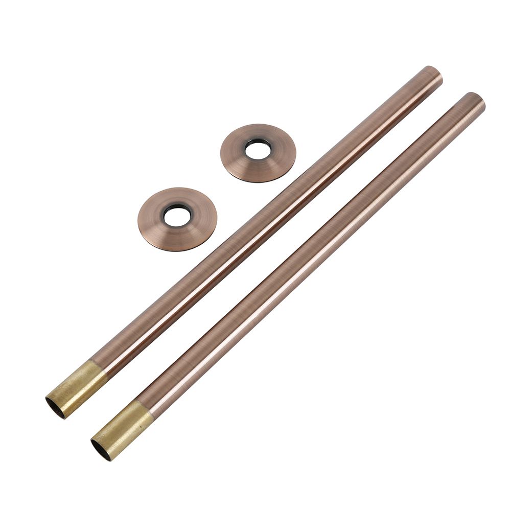 Milano - Brushed Copper Radiator Pipe Connectors (Pair)
