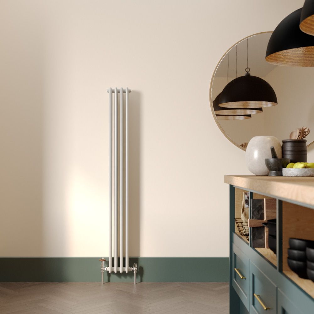 Milano Windsor - Vertical Triple Column White Traditional Cast Iron Style Radiator - 1500mm x 200mm