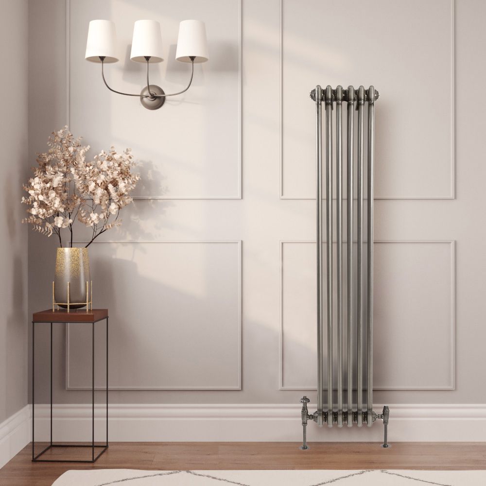 Milano Windsor - Lacquered Raw Metal Traditional Vertical Triple Column Radiator - 1500mm x 290mm