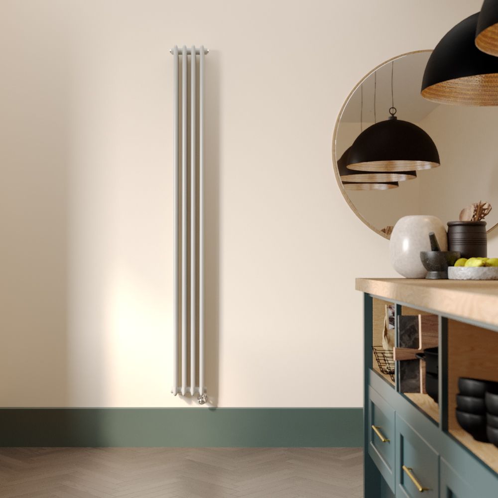 Milano Windsor - White Traditional Vertical Electric Triple Column Radiator - 1800mm x 200mm - Choice of Wi-Fi Thermostat