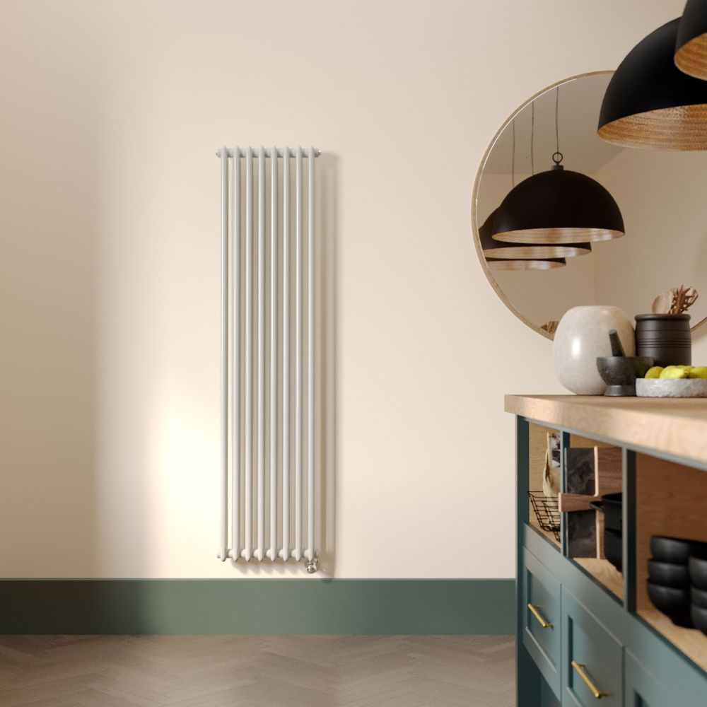Milano Windsor - White Traditional Vertical Electric Double Column Radiator - 1500mm x 380mm - Choice of Wi-Fi Thermostat