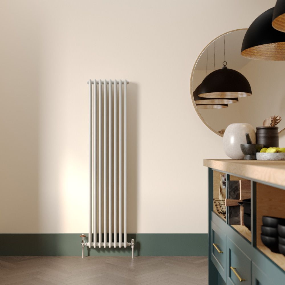 Milano Windsor - Vertical Triple Column White Traditional Cast Iron Style Radiator - 1500mm x 380mm