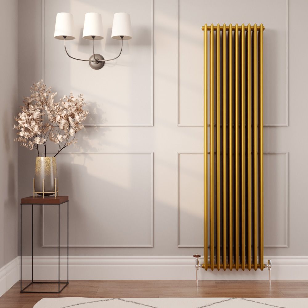 Milano Windsor - Metallic Gold Vertical Traditional Column Radiator (Triple Column) - Choice of Size
