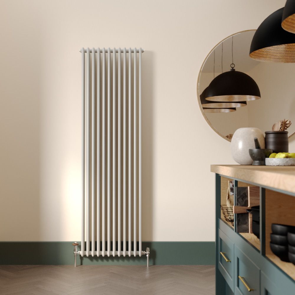 Milano Windsor - Vertical Triple Column White Traditional Cast Iron Style Radiator - 1800mm x 560mm