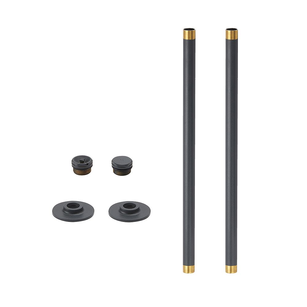 Milano - Anthracite Radiator Trim Kit - Pipe Connectors with Blanking and Bleed Plugs