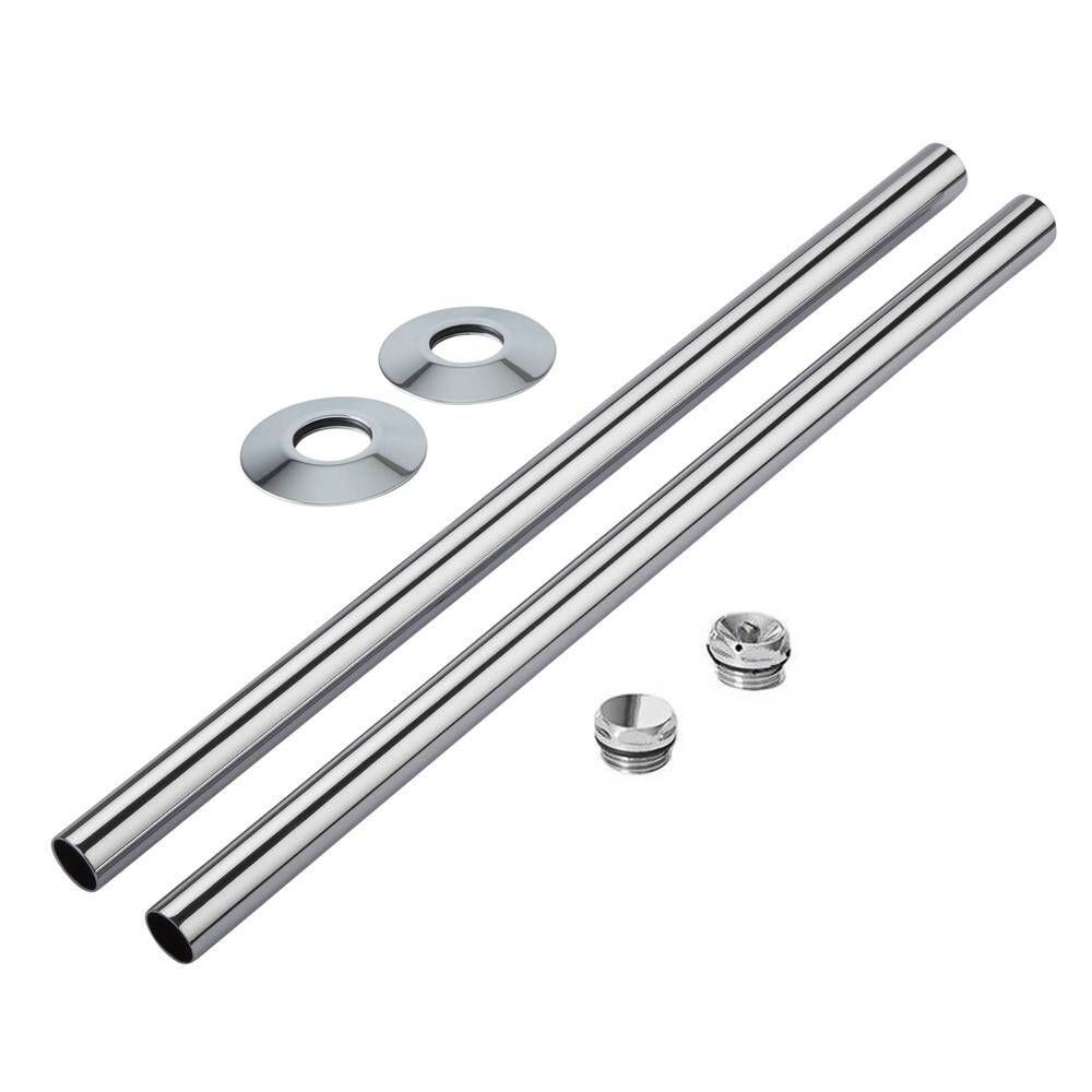 Milano - Chrome Radiator Trim Kit - Pipe Connectors with Blanking and Bleed Plugs