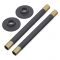 Milano - Modern Anthracite Thermostatic Angled Radiator Valve and Pipe Set