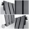 Milano Alpha Electric - Black Horizontal Single Slim Panel Designer Radiator 635mm x 420mm