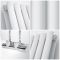 Milano Aruba Flow - White Vertical Middle Connection Designer Radiator (Double Panel) - Choice of Size