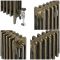 Milano Mercury - 4 Column Cast Iron Radiator - 760mm Tall - Natural Brass - Multiple Sizes Available