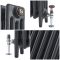 Milano Mercury - 4 Column Cast Iron Radiator - 360mm Tall - Slate Black - Multiple Sizes Available