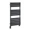 Milano Lustro Dual Fuel - Designer Black Flat Panel Heated Towel Rail - Various Sizes and Cable Cover Option