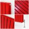 Milano Alpha - Siamese Red Horizontal Designer Radiator (Double Panel) - 635mm Tall - Choice Of Width