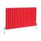 Milano Alpha - Siamese Red Horizontal Designer Radiator (Double Panel) - 635mm Tall - Choice Of Width