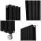 Milano Aruba Slim Electric - Black Vertical Designer Radiator 1600mm x 236mm (Double Panel) - with Bluetooth Thermostat