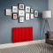 Milano Aruba Electric - Siamese Red Horizontal Designer Radiator - 635mm Tall - Choice of Size, Thermostat and Cable Cover